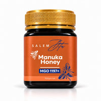 Raw Mānuka Honey MGO 1197+ — 500g jar, front