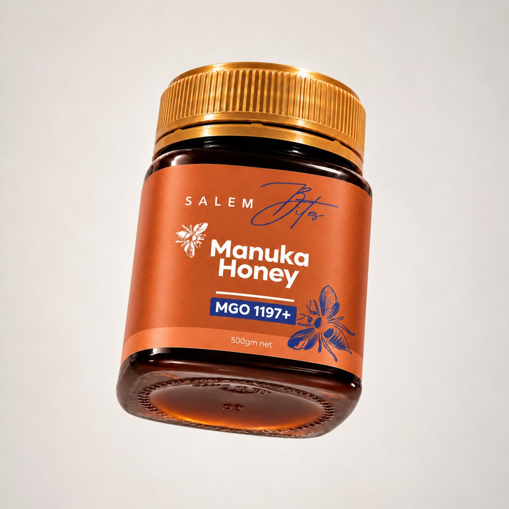 Raw Mānuka Honey MGO 1197+ — jar, angled