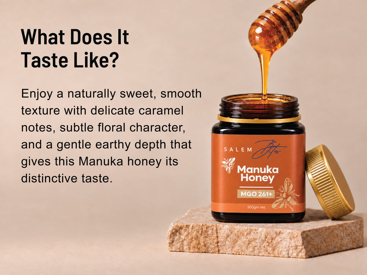 Raw Mānuka Honey MGO 261+ — what it tastes like