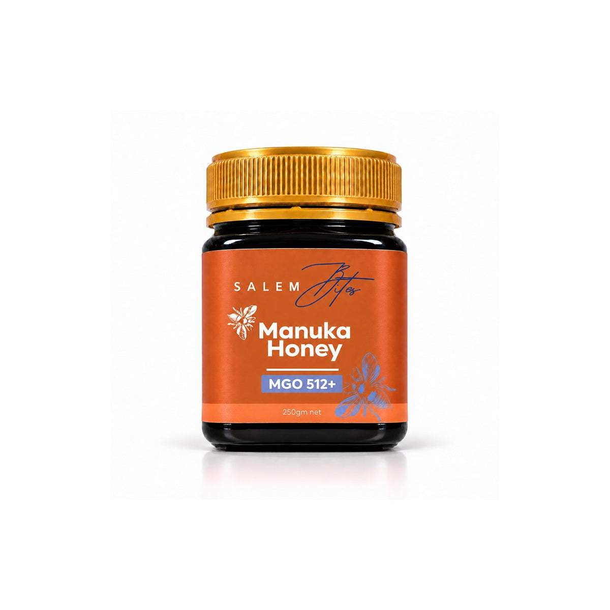 Raw Mānuka Honey MGO 512+ — 250g jar, front