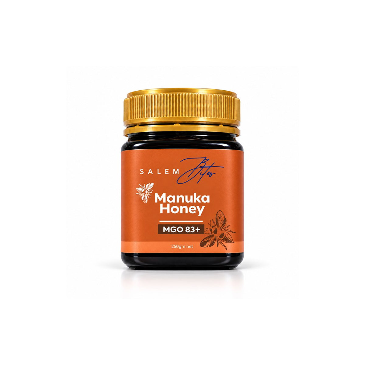 Raw Mānuka Honey MGO 83+ — 250g jar, front