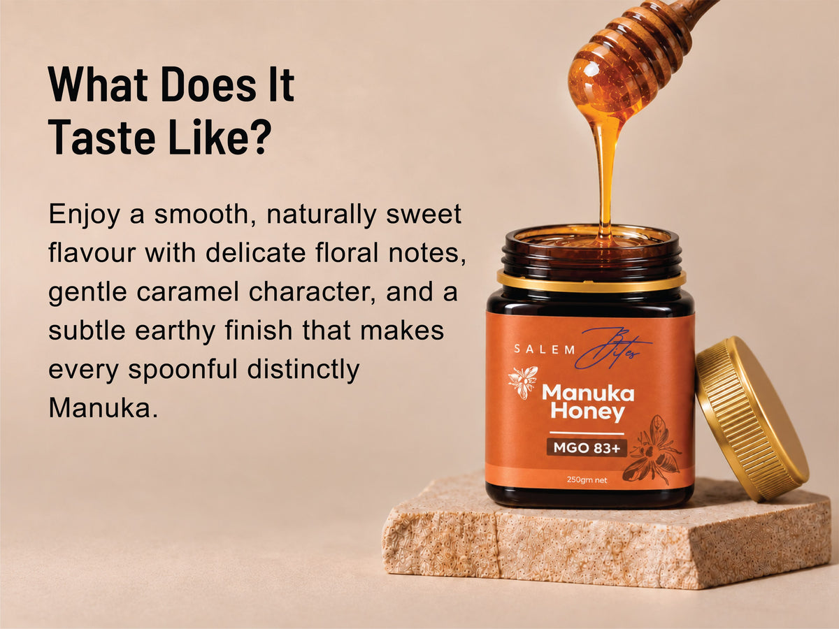 Raw Mānuka Honey MGO 83+ — what it tastes like