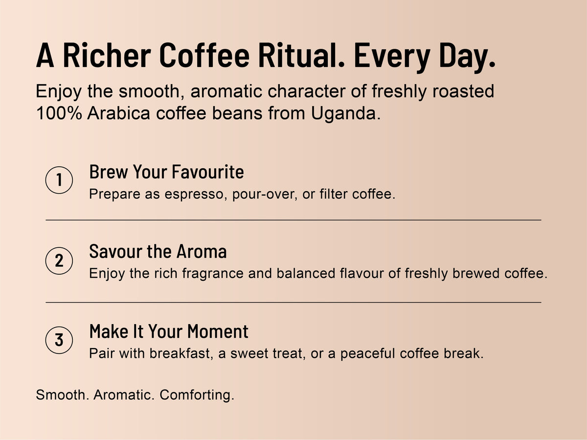 Roasted Coffee Beans — 100% Arabica — a richer coffee ritual