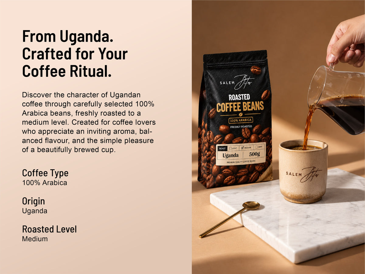 Roasted Coffee Beans — 100% Arabica — from Uganda