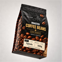 Roasted Coffee Beans — 100% Arabica — 500g pack, angled