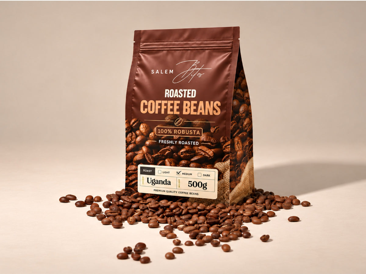 Roasted Coffee Beans — 100% Robusta — 500g pack with roasted beans