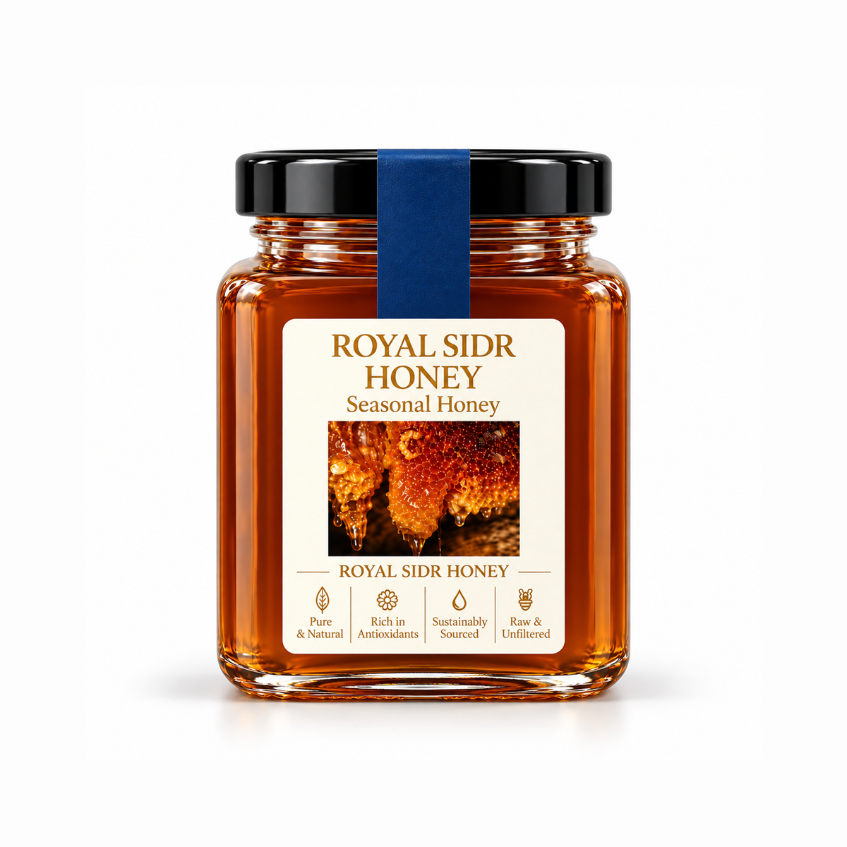 Royal Yemeni Sidr Honey — 250g jar, front